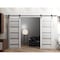 Sartodoors Sturdy Dbl Barn Door 36 x 80in, Light Grey Oak W/ Frosted Glass, 13FT Rail Hangers Heavy Set QUADRO4445DB-OAK-36 - alternate 6